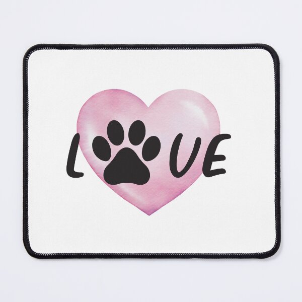 Item preview, Love my Dog Pink Heart with Pawprint designed and sold by jeweleddesigns.