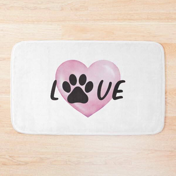 Item preview, Love my Dog Pink Heart with Pawprint designed and sold by JeweledDesigns.
