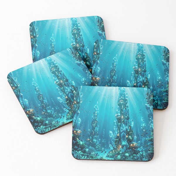 Item preview, Aquamarine Serenity - Bioluminescent Crystal Underwater Art designed and sold by lord-of-skins.
