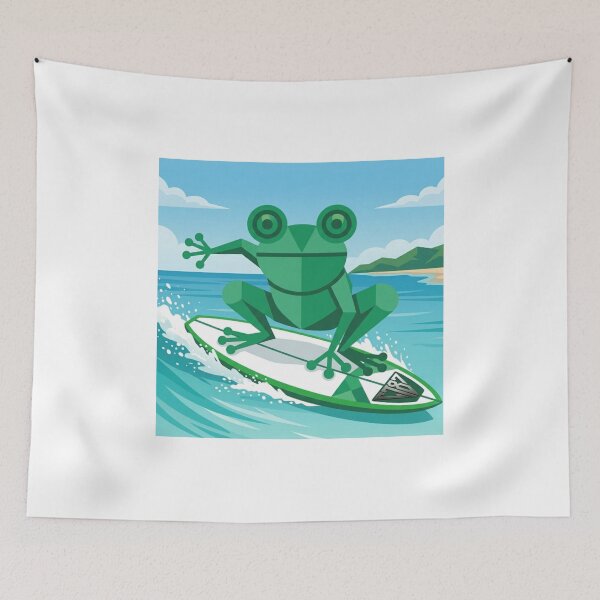 Item preview, Coqui Frog Surfing Tropical Geometric Art designed and sold by Costa787.
