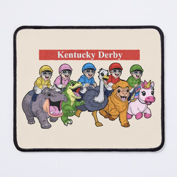 Item preview, Kentucky Derby Chaos Animal Race – Funny Horse Racing Parody designed and sold by DerpCat Sketches.