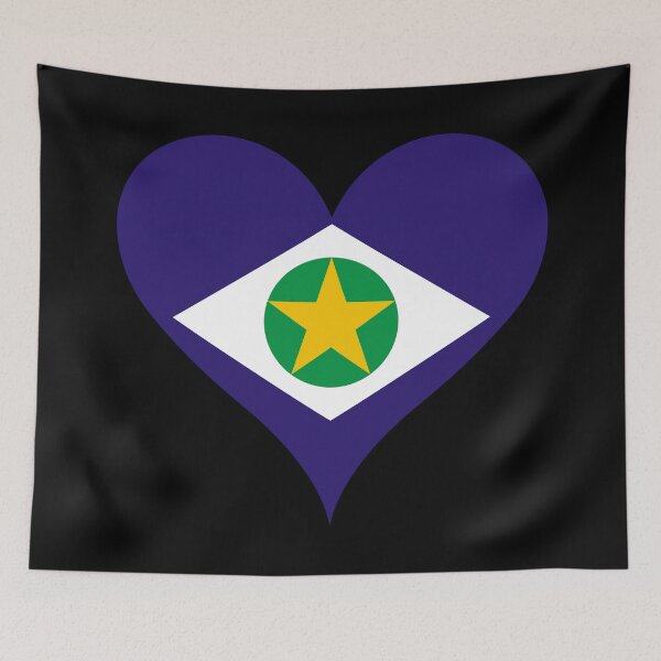 Item preview, Mato Grosso Brazil Flag Heart State Heritage designed and sold by NTGUILTY.