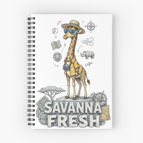 Artikelvorschau, Savanna Fresh Giraffe Adventure Shirt entworfen und verkauft von LittleLoopArt.