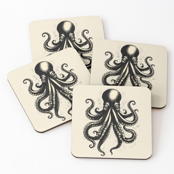 Item preview, Vintage Octopus Illustration Retro Sea Creature Art designed and sold by RamyGallery.