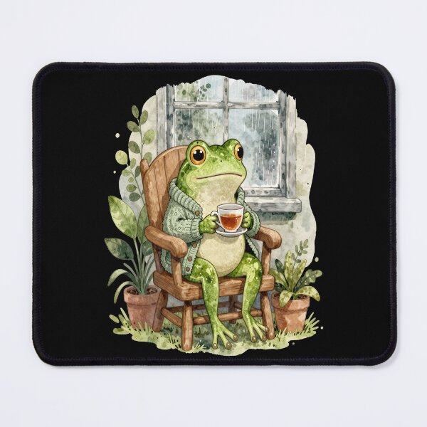 Item preview, Cottagecore Frog Portrait — Teacup & Cardigan Art designed and sold by sooperstore.