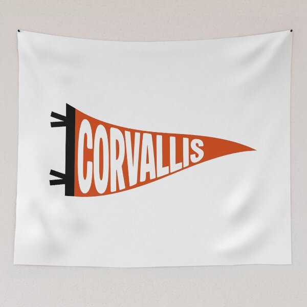 Item preview, Corvallis Oregon Vintage Retro Town Pennant designed and sold by Sparkledust Creations.