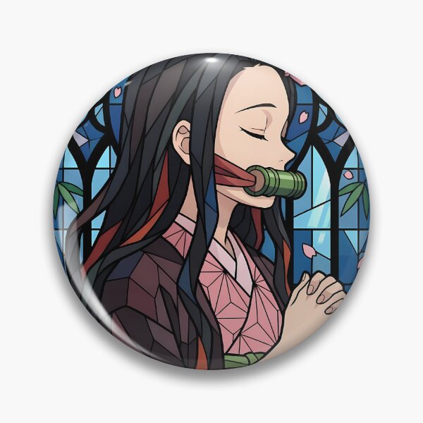 Item preview, Nezuko Kamado Demon Slayer Prayer Stained Glass Portrait designed and sold by mildaclairmo.