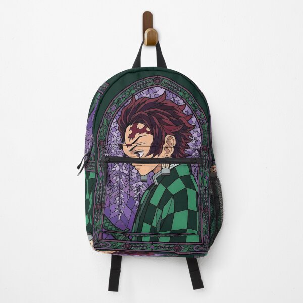 Item preview, Tanjiro Kamado Demon Slayer Wisteria Stained Glass Portrait designed and sold by mildaclairmo.
