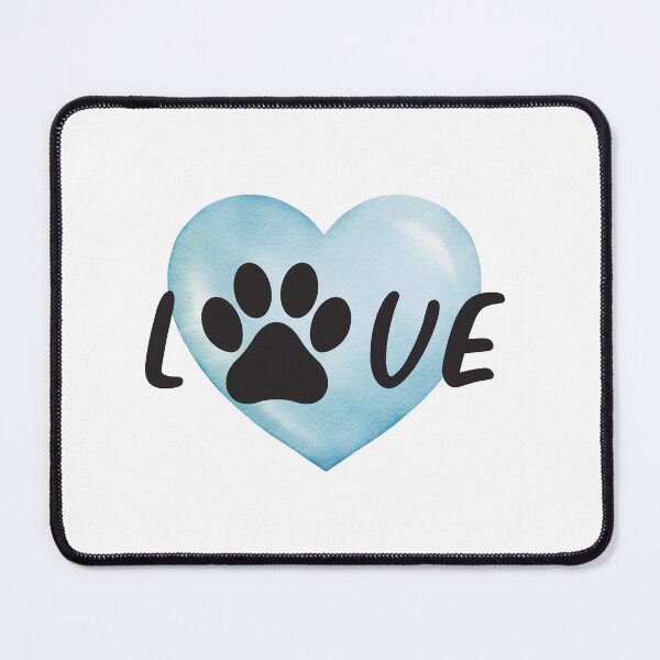 Item preview, Love my Dog Blue-gray Heart with Pawprint designed and sold by jeweleddesigns.