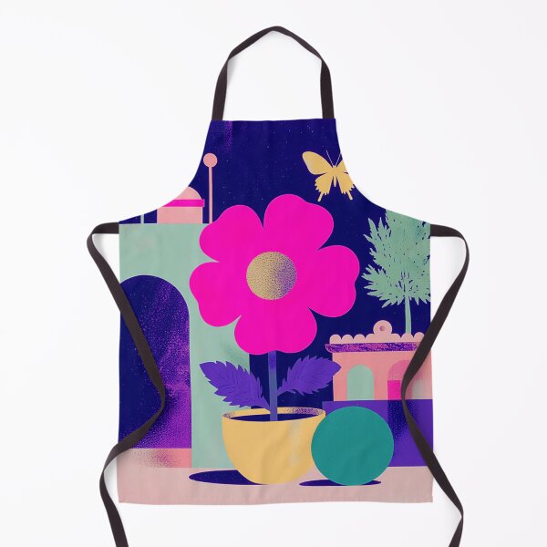 Item preview, Neon Bloom in the Deep Blue Garden: Pink and Yellow Magic designed and sold by joycrysstudio.