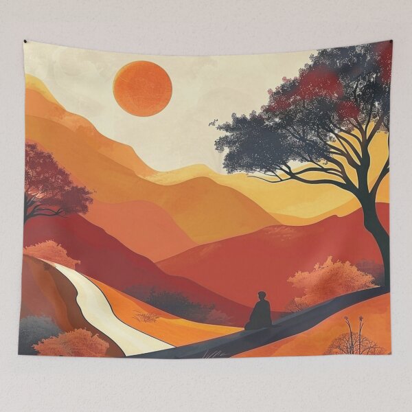 Item preview, Boho Landscape Zen-Inspired Tranquility Stylized Design Art designed and sold by DEC02.