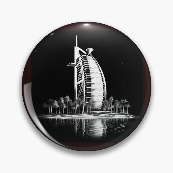 Item preview, Burj Al Arab Dubai Black and White Nightscape designed and sold by inkoutninja.
