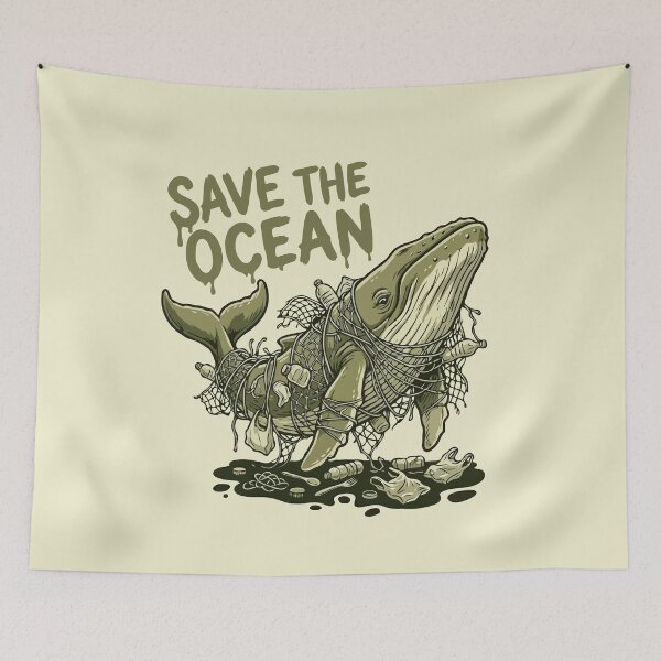 Item preview, Whale in Plastic Save The Ocean designed and sold by Gkinoki.