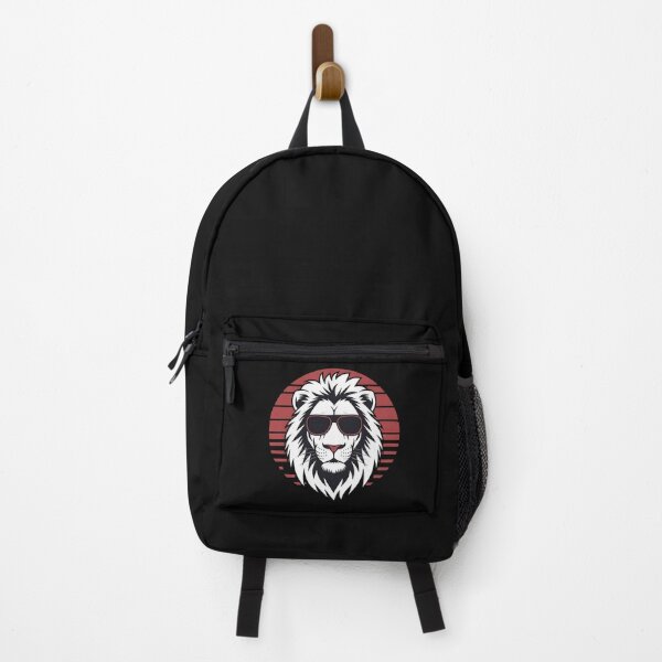 Item preview, Big White Lion with Sunglasses in Vintage Red Sunset designed and sold by Soulprint Art.