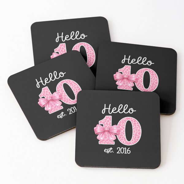 Item preview, Hello 10 Pink Bow Est 2016 Coquette 10th Birthday Girl  designed and sold by first-shirt ⭐ ⭐ ⭐ ⭐ ⭐.