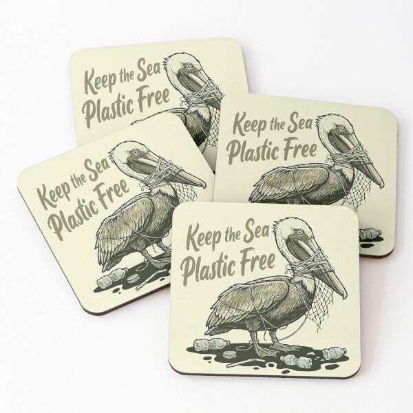 Item preview, Sea Bird in Plastic Keep the Sea Plastic Free designed and sold by Gkinoki.