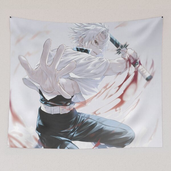 Item preview, Sanemi Shinazugawa Demon Slayer White Glow Heroic Motion designed and sold by TanglenRabbit.