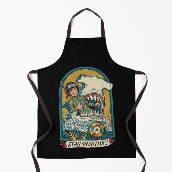 Item preview, Stay Positive – Funny Shark Illustration | Retro Ocean Humor & Adventure Design designed and sold by Soulprint Art.