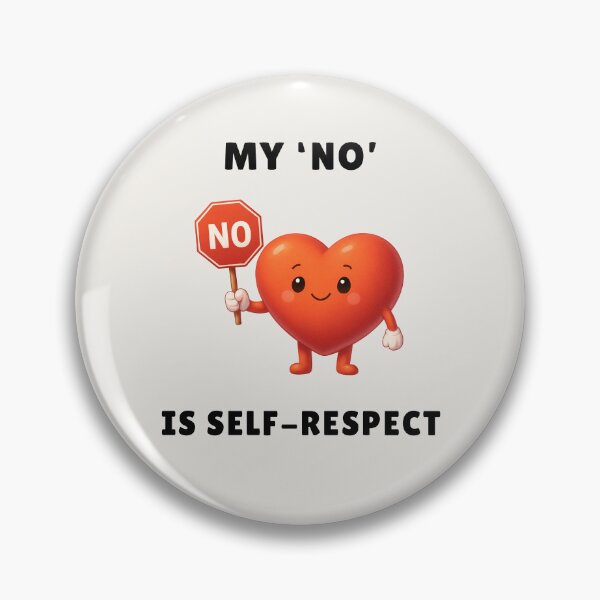 Item preview, My “No” Is Self-Respect – Cute Heart Boundaries Tee designed and sold by QuietlyBecoming.