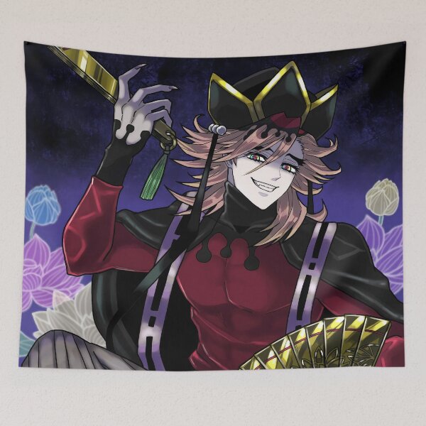 Item preview, Douma Demon Slayer Lotus Night Fan Pose designed and sold by TanglenRabbit.