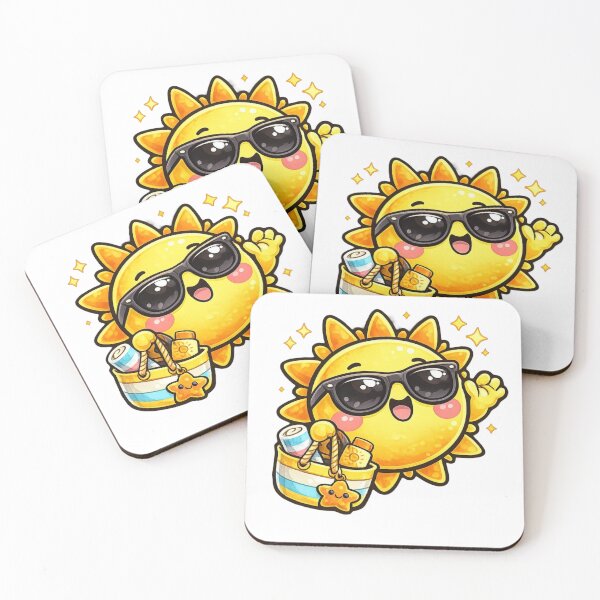 Item preview, Cute Kawaii Summer Sun Beach Bag Sunglasses Sticker designed and sold by Hafcishop.