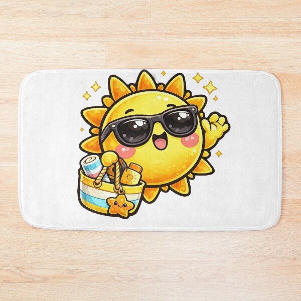 Item preview, Cute Kawaii Summer Sun Beach Bag Sunglasses Sticker designed and sold by Hafcishop.