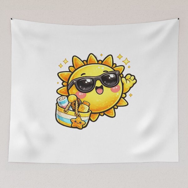 Item preview, Cute Kawaii Summer Sun Beach Bag Sunglasses Sticker designed and sold by Hafcishop.