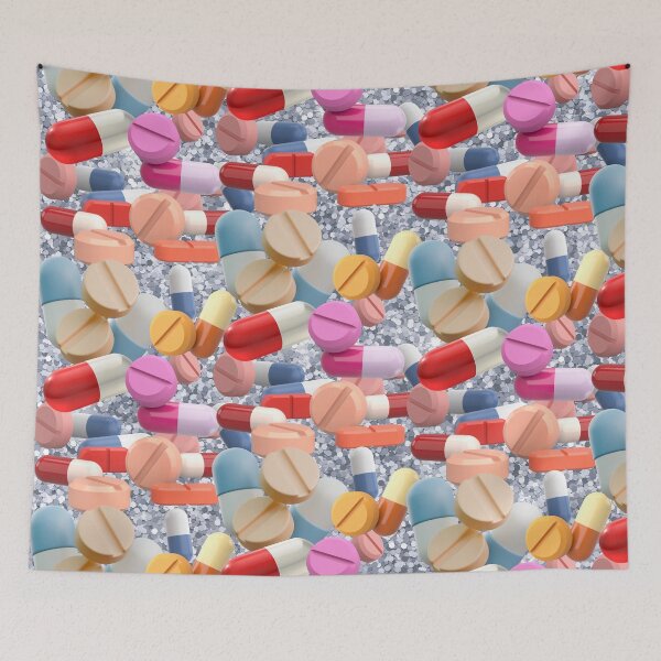Item preview, pills pills pills_silver glitter designed and sold by quinnhopp.