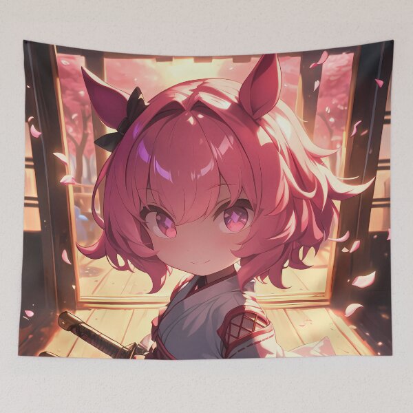 Item preview, Curren Chan Uma Musume Pretty Derby Chibi Kimono Sakura Pink Sunset designed and sold by TanglenRabbit.
