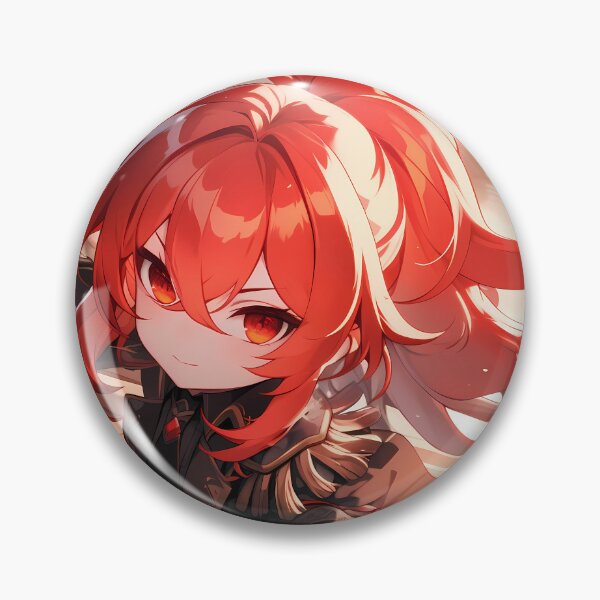 Item preview, Diluc Genshin Impact Chibi Samurai With Dramatic Light And Red Hair designed and sold by TanglenRabbit.
