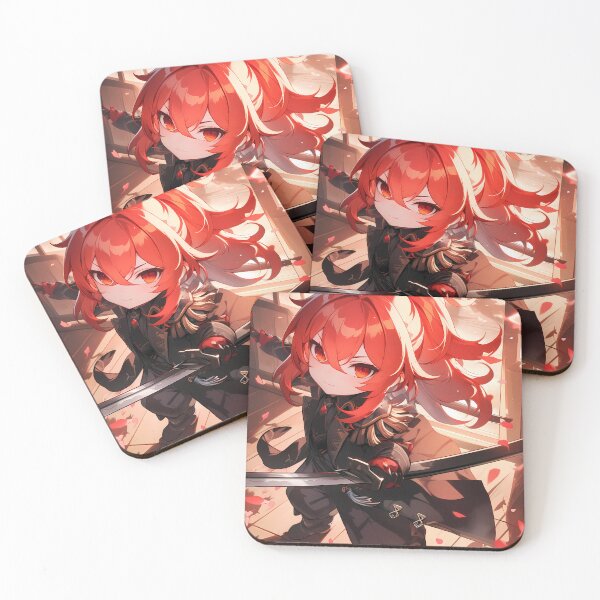 Item preview, Diluc Genshin Impact Chibi Samurai With Dramatic Light And Red Hair designed and sold by TanglenRabbit.