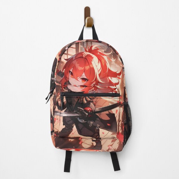 Item preview, Diluc Genshin Impact Chibi Samurai With Dramatic Light And Red Hair designed and sold by TanglenRabbit.
