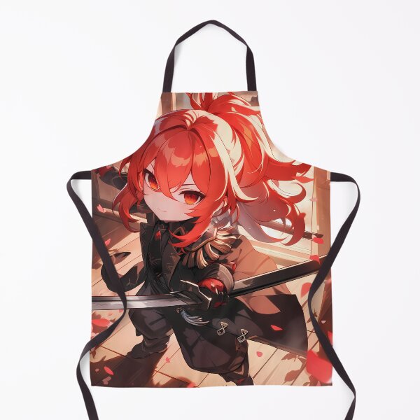 Item preview, Diluc Genshin Impact Chibi Samurai With Dramatic Light And Red Hair designed and sold by TanglenRabbit.