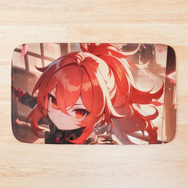 Item preview, Diluc Genshin Impact Chibi Samurai With Dramatic Light And Red Hair designed and sold by TanglenRabbit.