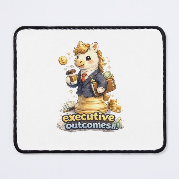 Item preview, Executive Outcomes Kawaii Chess Art – Funny CEO Horse Chess Piece Business Cartoon Illustration designed and sold by Paws-nd-Prints.