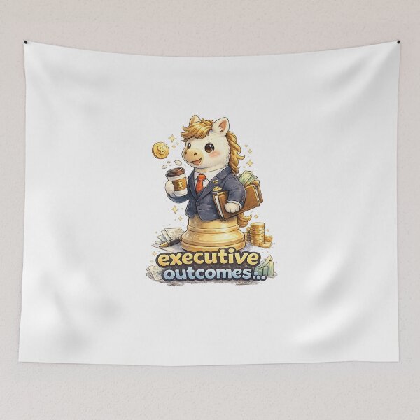 Item preview, Executive Outcomes Kawaii Chess Art – Funny CEO Horse Chess Piece Business Cartoon Illustration designed and sold by Paws-nd-Prints.