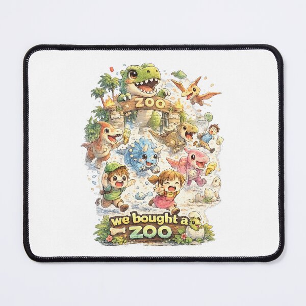 Item preview, We Bought a Zoo Kawaii Dinosaur Art – Funny Dino Zoo Escape Cartoon Illustration designed and sold by Paws-nd-Prints.