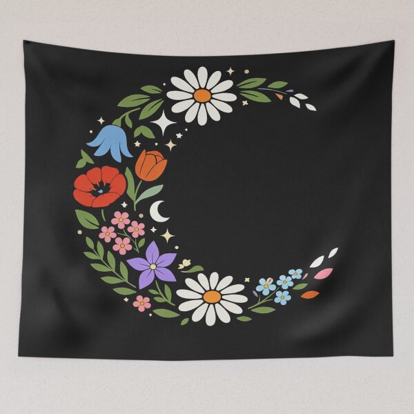 Item preview, Floral Crescent Moon designed and sold by Owcomm.