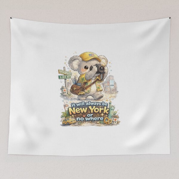 Item preview, New York or Nowhere Kawaii Koala Art – Cute NYC Tourist Cartoon Illustration designed and sold by Paws-nd-Prints.