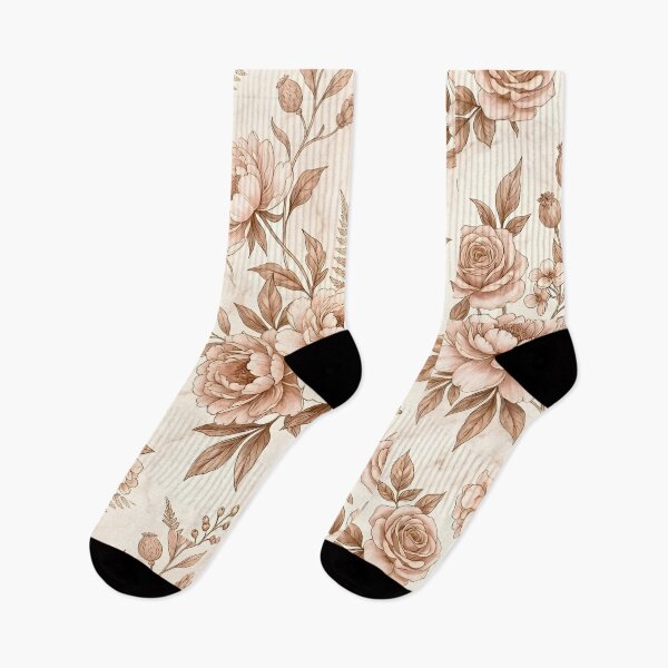 Item preview, Soft Peach Floral Pattern – Vintage Rose Botanical Design  Romantic Neutral Aesthetic designed and sold by Soulprint Art.