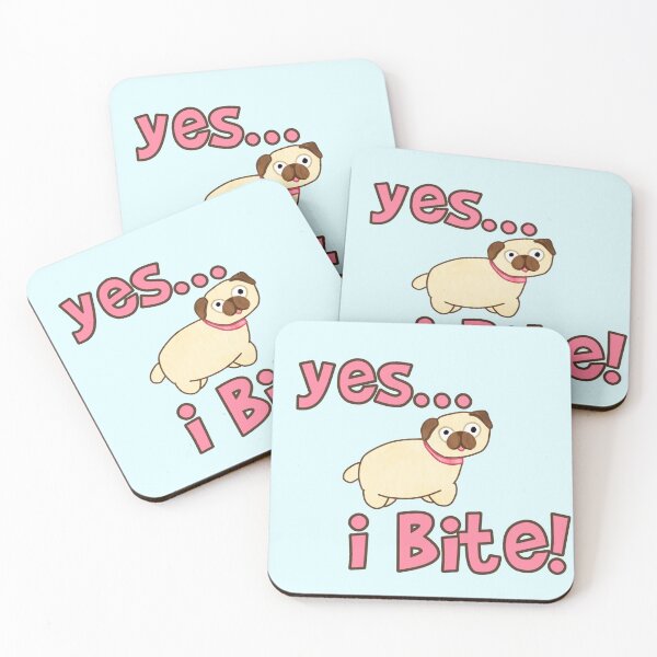 Item preview, yes… i bite! pug designed and sold by trinketgal.