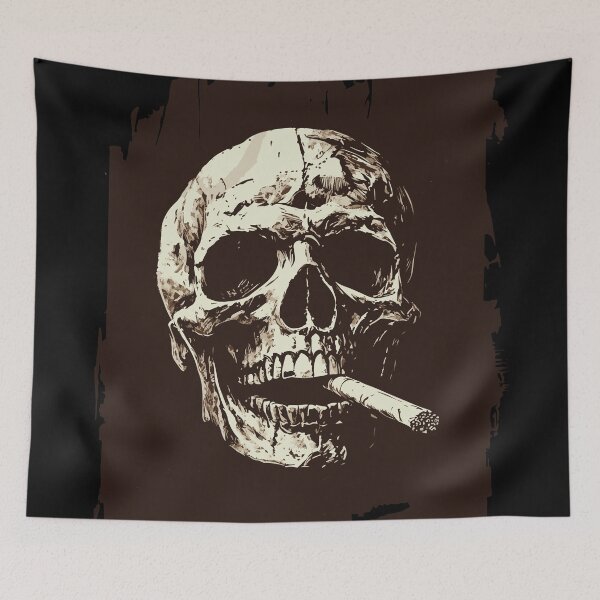 Item preview, Calavera de cigarrillo Tinta negra designed and sold by ClubVacay.