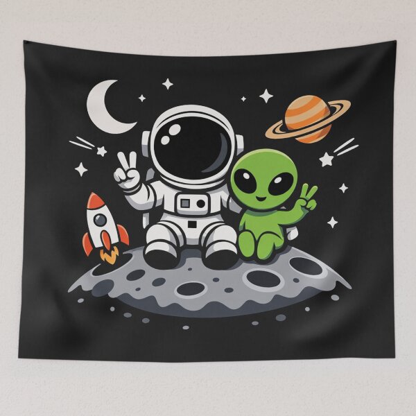 Item preview, Peace Across the Galaxy: Astronaut and Alien Friends designed and sold by Owcomm.