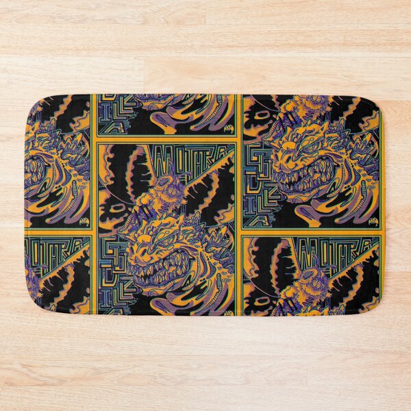 Item preview, Kaiju Dream Team in Neon Risograph Style in Orange Sherbet designed and sold by NonDecafArt.