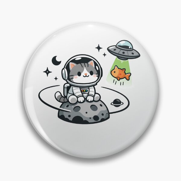 Item preview, Space Cat Watching an Alien UFO Abduct a Goldfish designed and sold by Owcomm.
