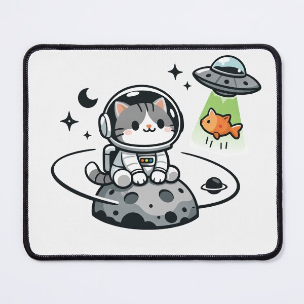 Item preview, Space Cat Watching an Alien UFO Abduct a Goldfish designed and sold by Owcomm.