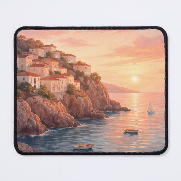 Item preview, Sunset Cliffside Coastal Village designed and sold by Pixel Junkies Studio.