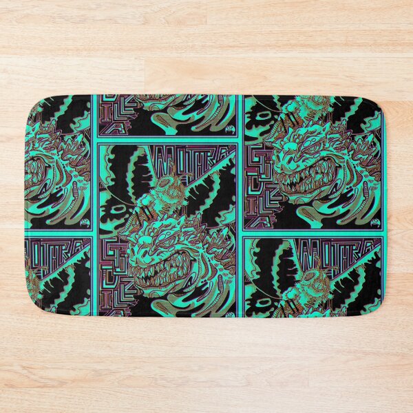 Item preview, Kaiju Dream Team in Neon Risograph Style Teal designed and sold by NonDecafArt.