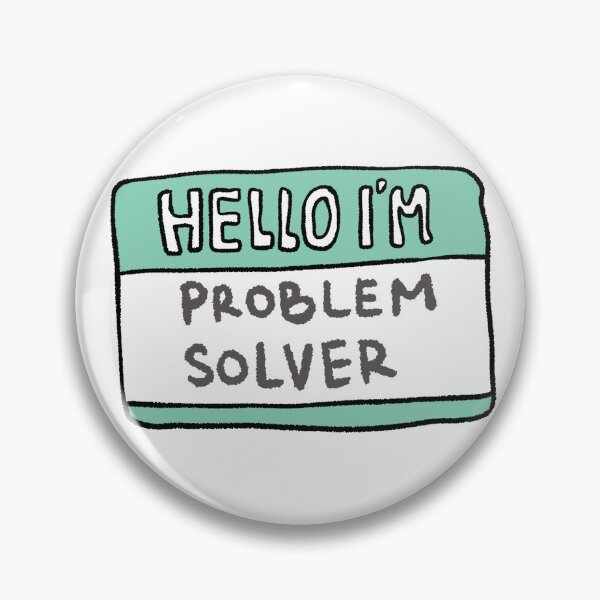 Item preview, Problem Solver Cute Hand Drawn Teal Name Tag designed and sold by RNASstuff.