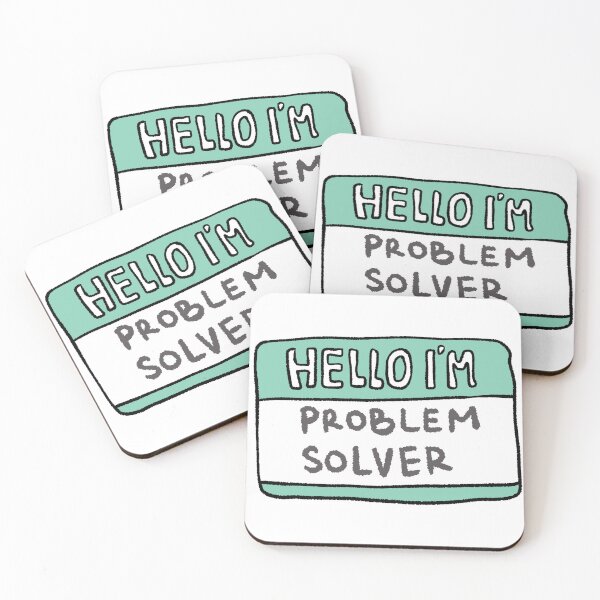 Item preview, Problem Solver Cute Hand Drawn Teal Name Tag designed and sold by RNASstuff.